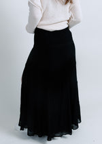 In the Wind Tiered Maxi Skirt - Black