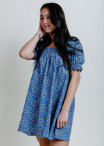 Iris Floral Mini Dress - Blue