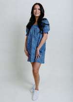 Iris Floral Mini Dress - Blue