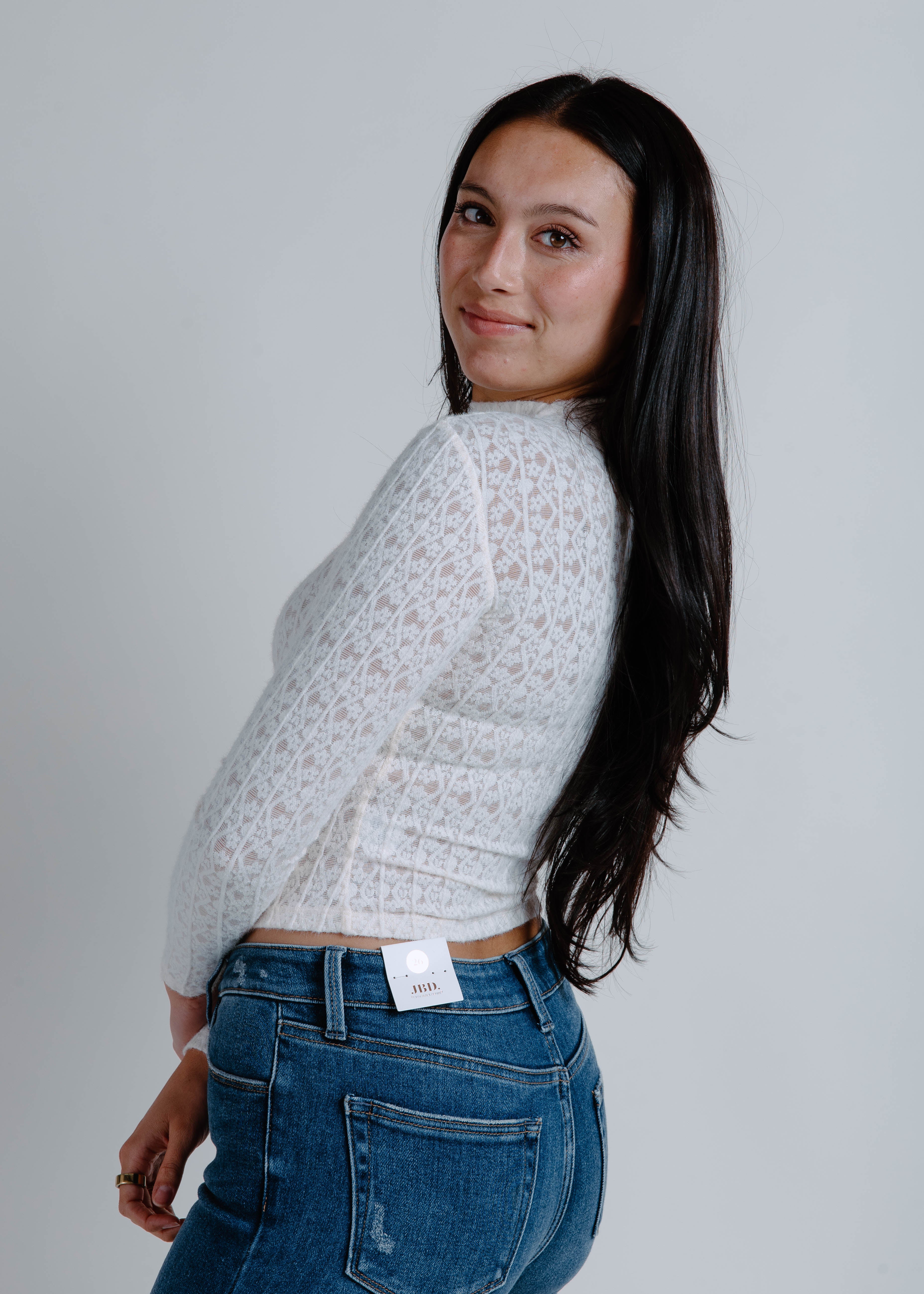 Jackie Striped Floral Top - Ivory