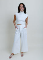 Lorianne Sleeveless Sweater Top - Snow
