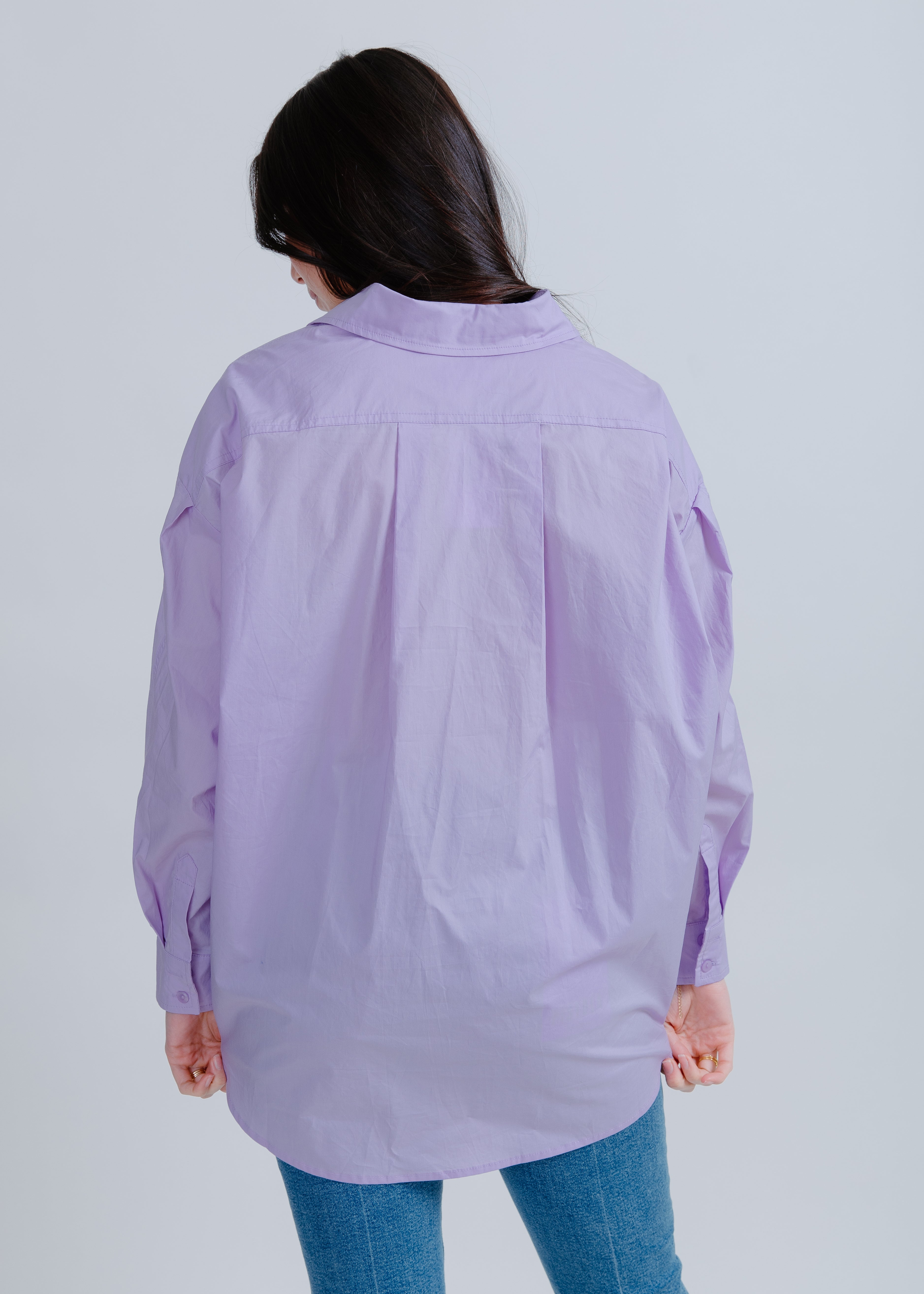 Kaitlyn Oversized Button Up - Lavender