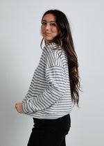 Kayla Striped Top - Ivory Black