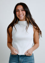 Kelsi Knit Turtleneck Top - Off White