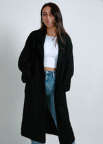 Kristen Belted Sweater Duster - Black