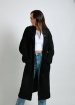 Kristen Belted Sweater Duster - Black