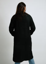 Kristen Belted Sweater Duster - Black