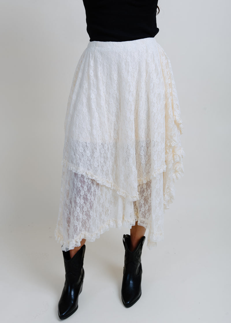 Lainey Lace Midi Skirt - Ecru