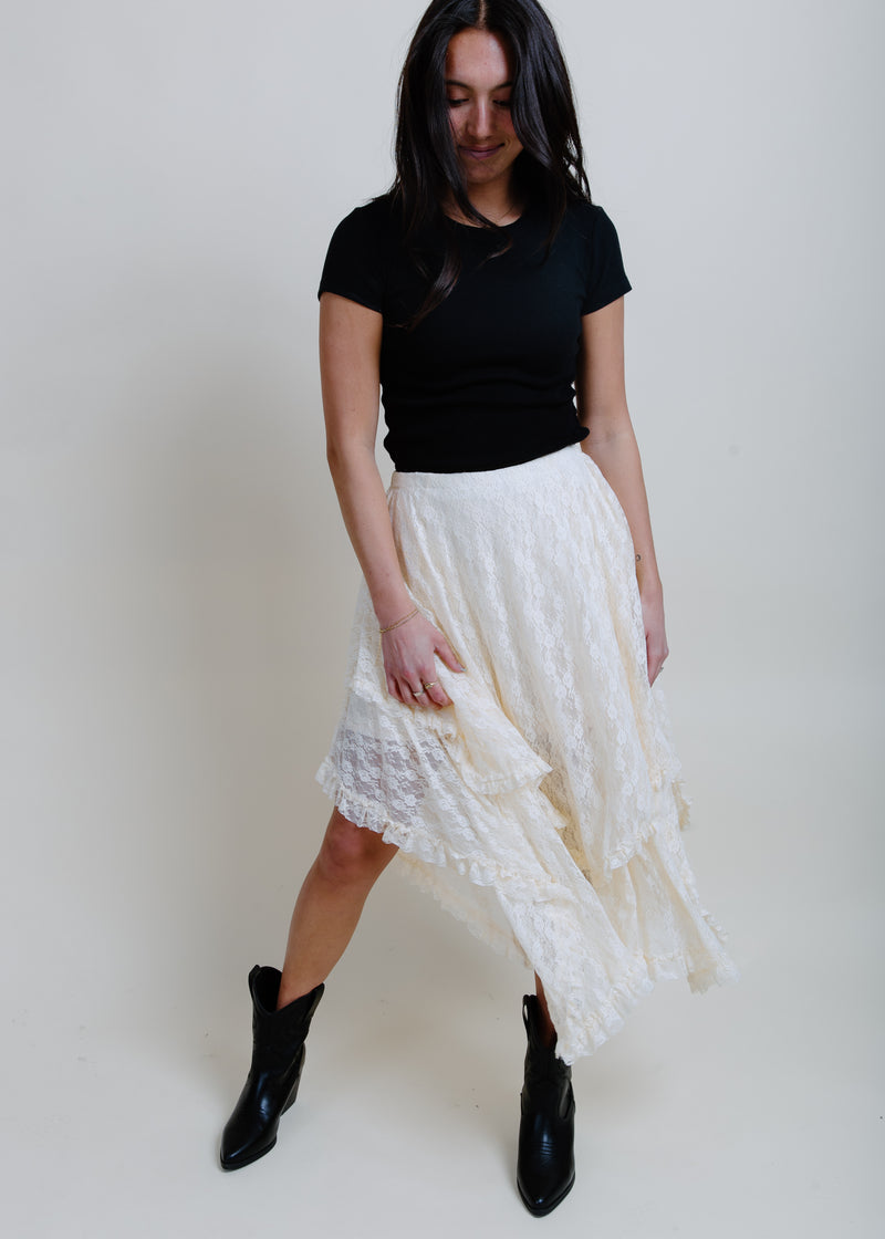 Lainey Lace Midi Skirt - Ecru