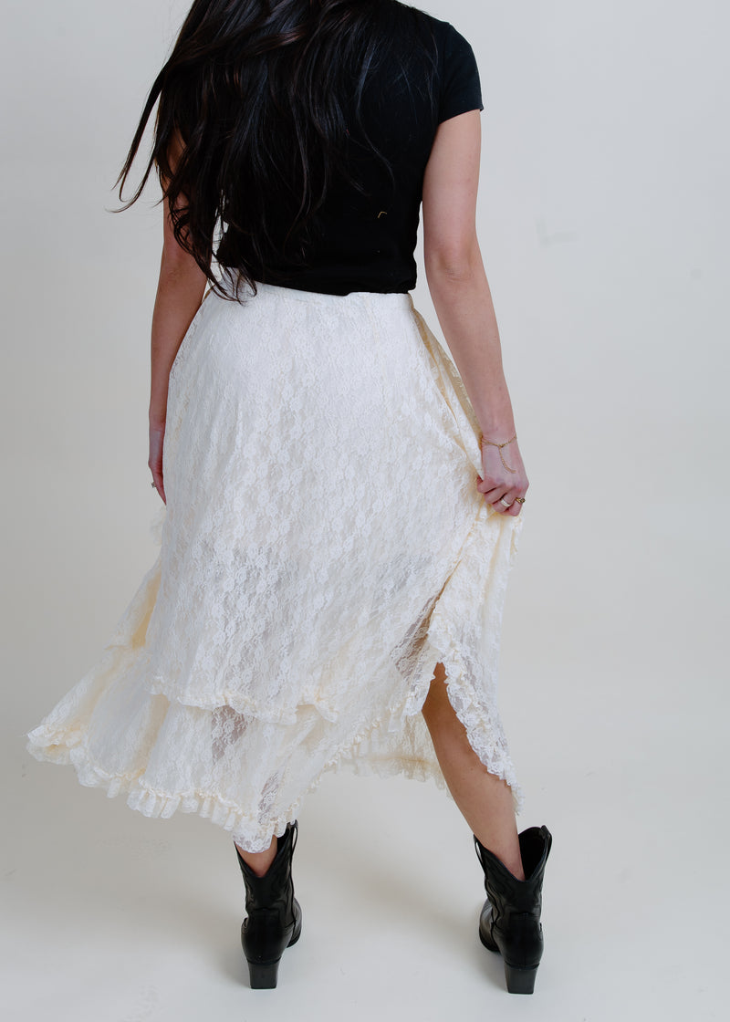Lainey Lace Midi Skirt - Ecru
