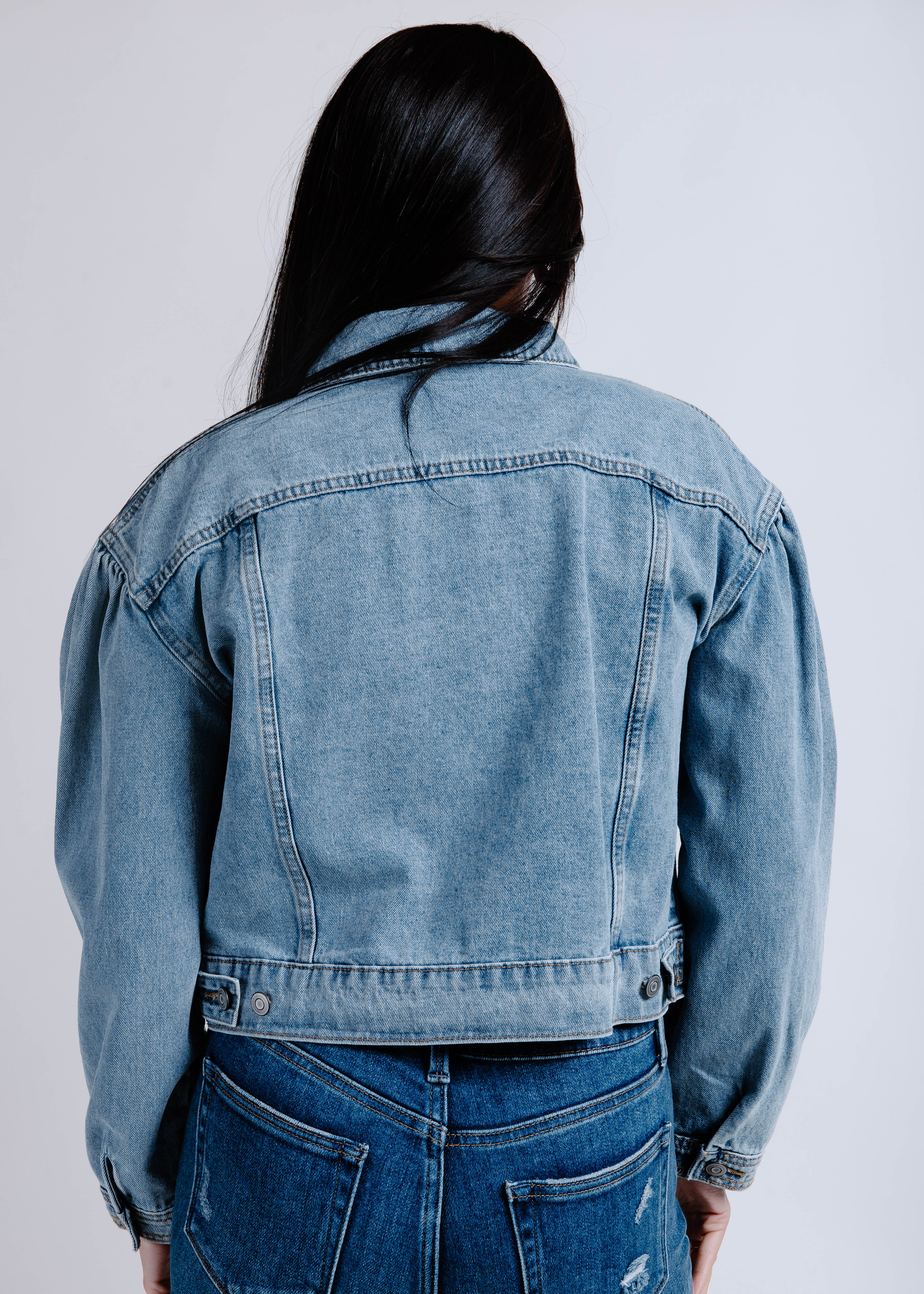 Lainey Puff Sleeve Denim Jacket