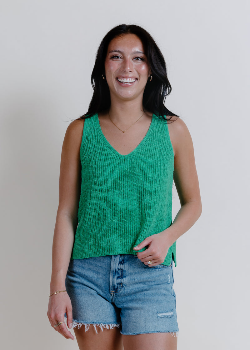 Lea Knit Tank Top - Green