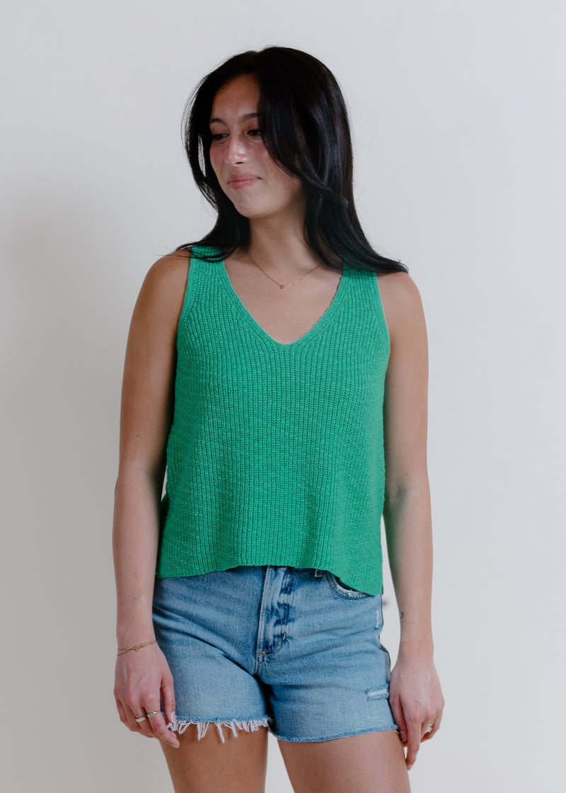 Lea Knit Tank Top - Green