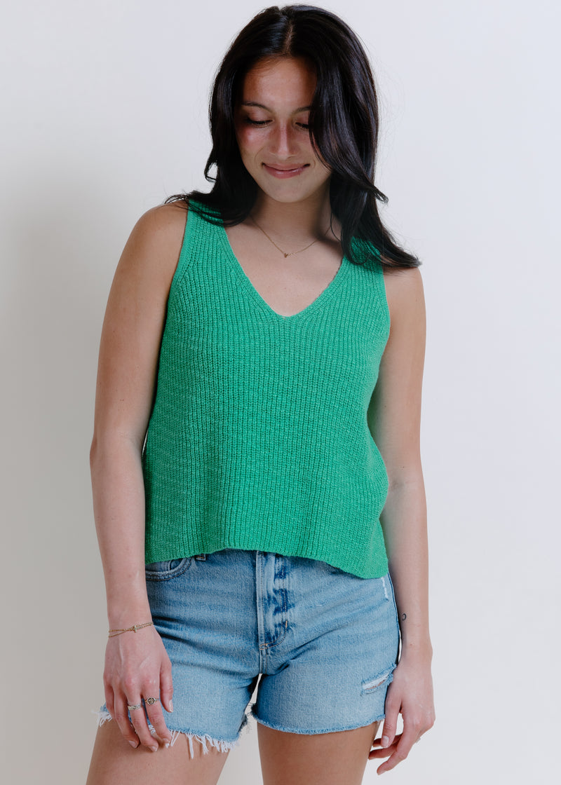 Lea Knit Tank Top - Green