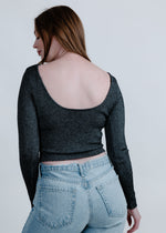 Lexi Scoop Back Sweater - Silver