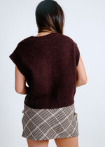 Linda Oversized V Neck Sweater Vest - Chocolate