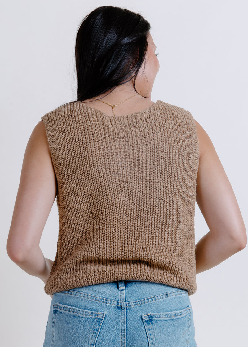Little Daisy Knit Tank - Camel