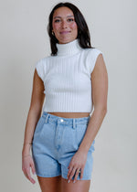 Lorianne Sleeveless Sweater Top - Snow