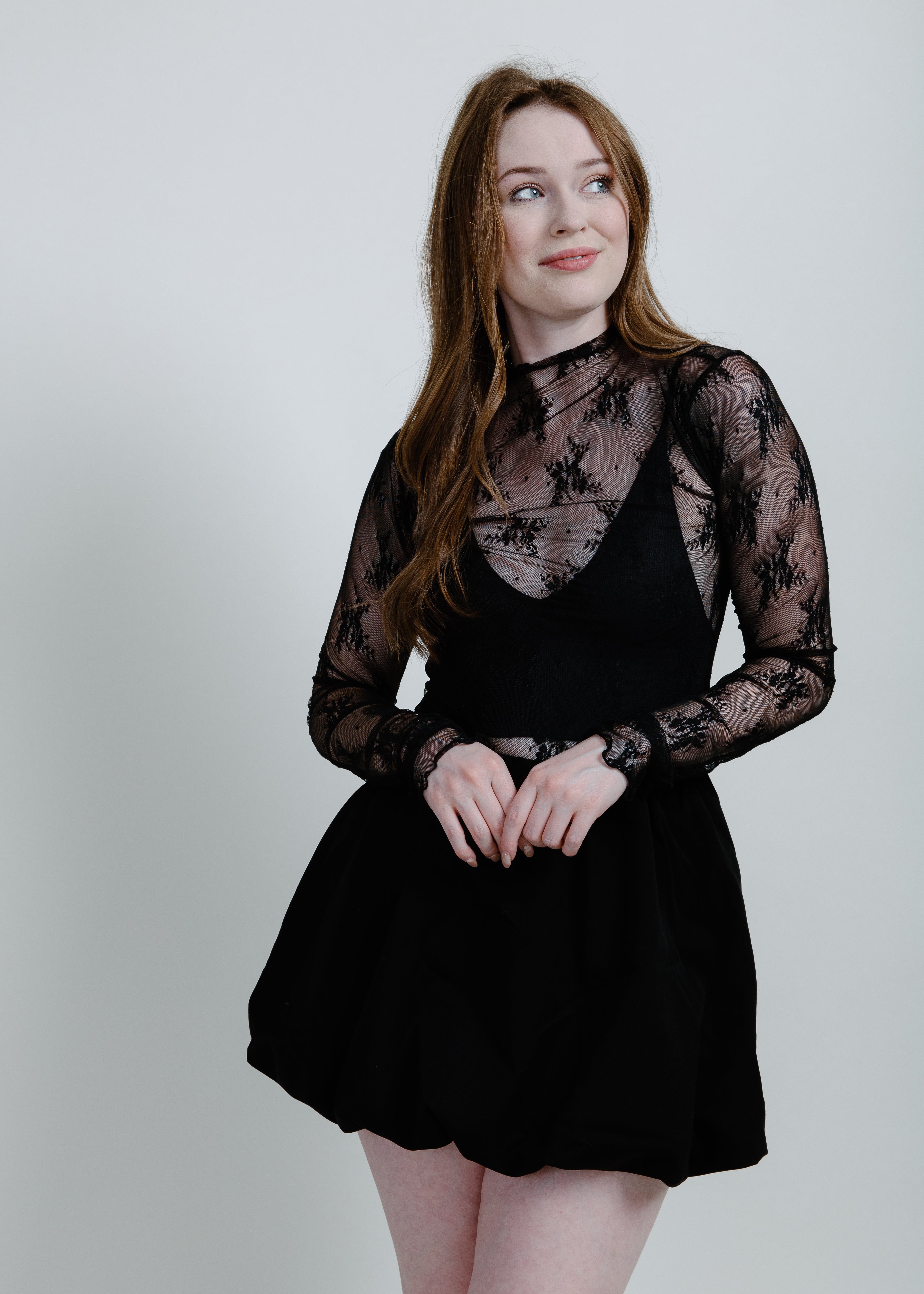 Macy Mesh Lace Top - Black