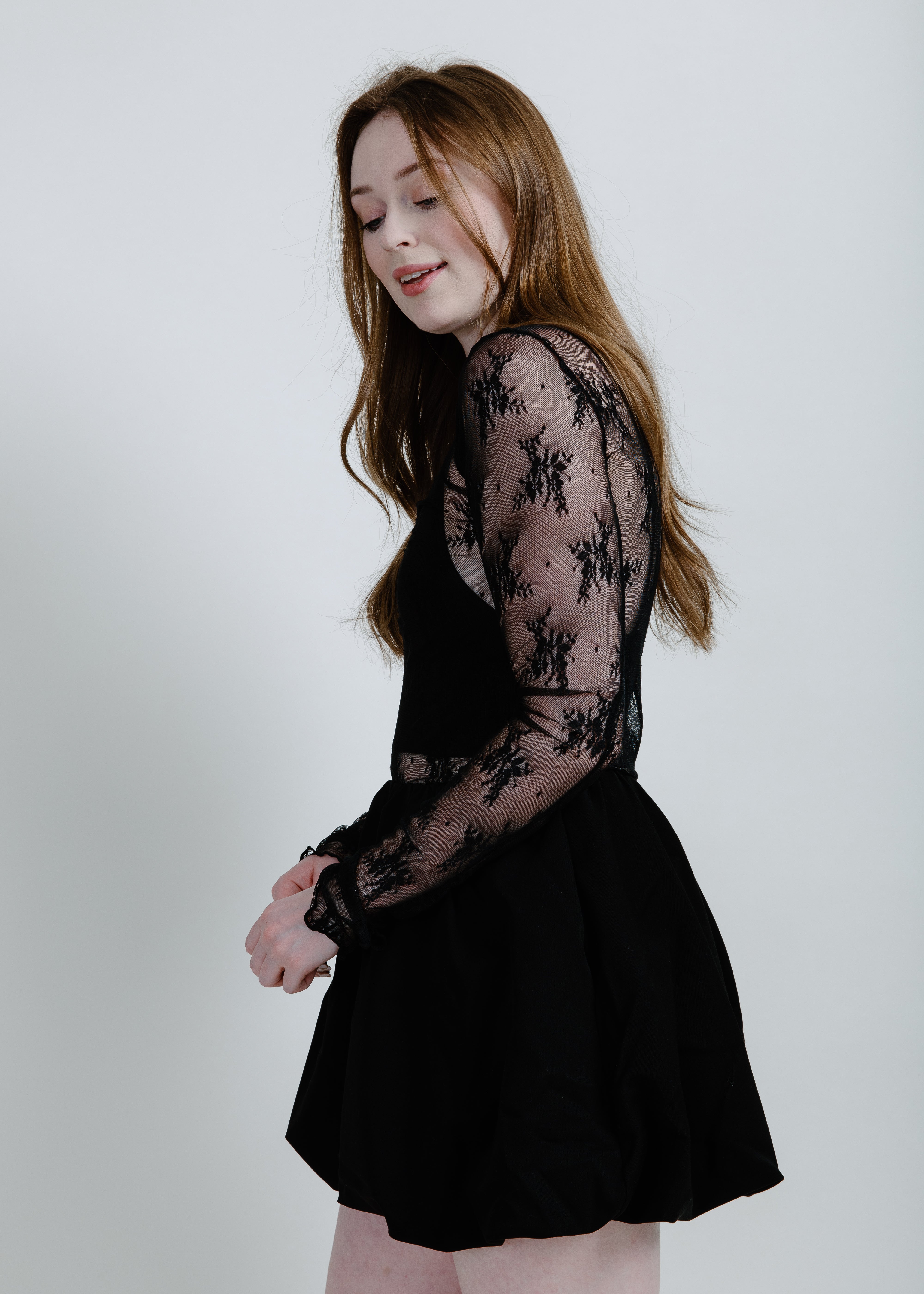 Macy Mesh Lace Top - Black