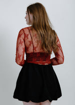 Macy Mesh Lace Top - Red