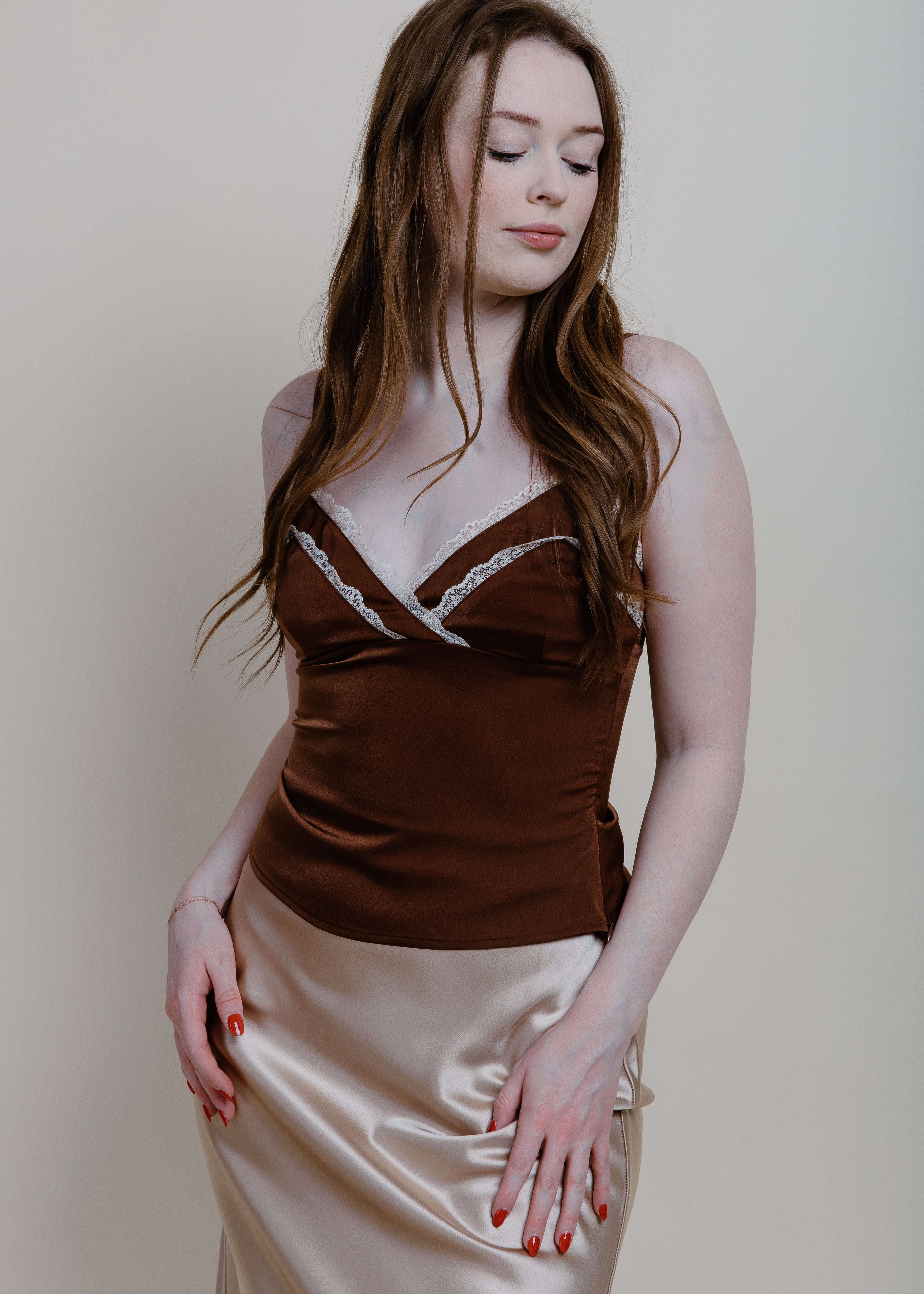 Margaux Lace Trim - Mocha