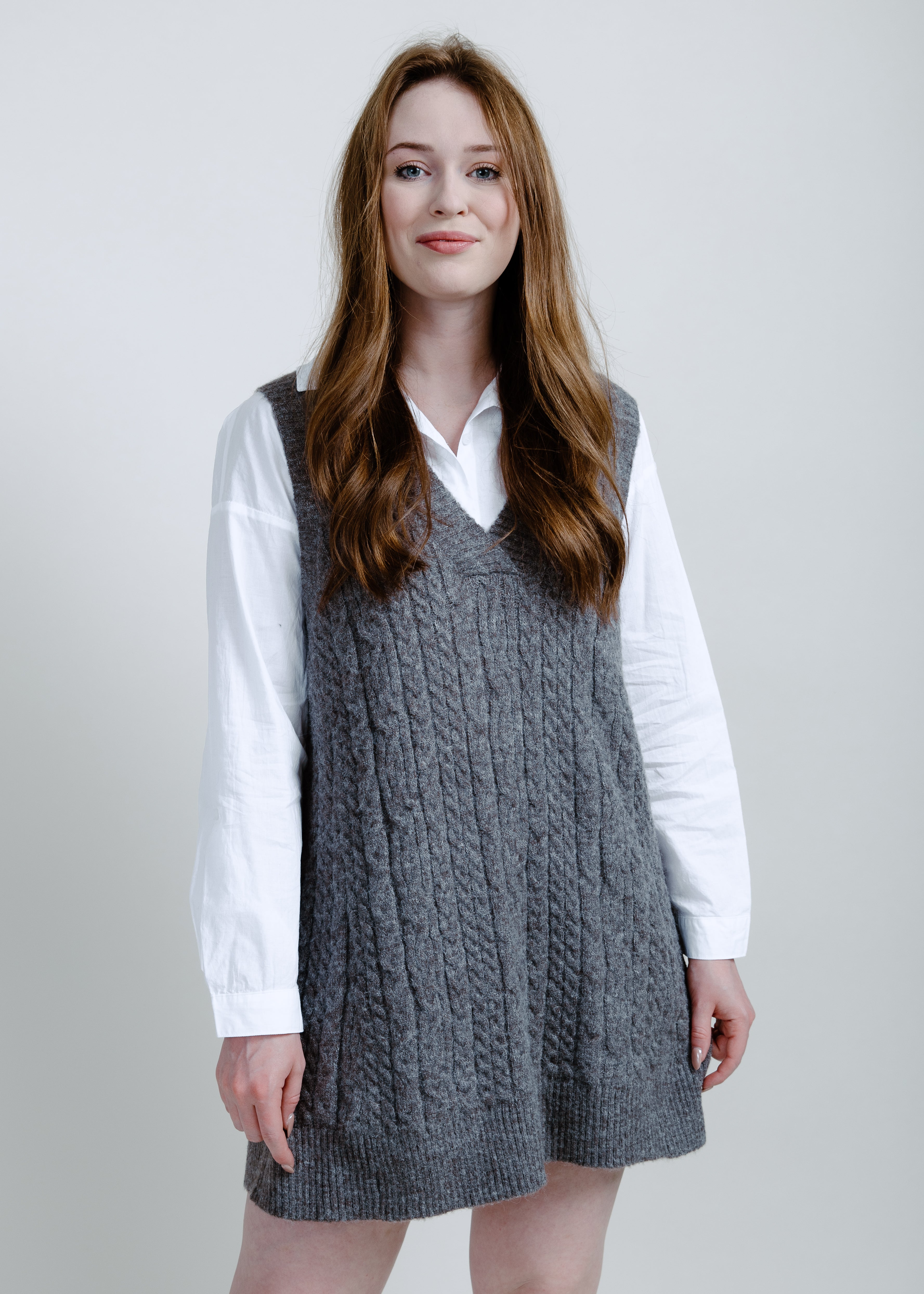 Marianne Sweater Vest Tunic - Charcoal