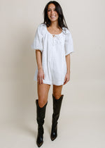 Marilyn Eyelet Romper - White