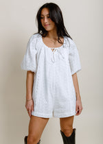 Marilyn Eyelet Romper - White