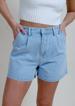 Marty Pleated Denim Shorts