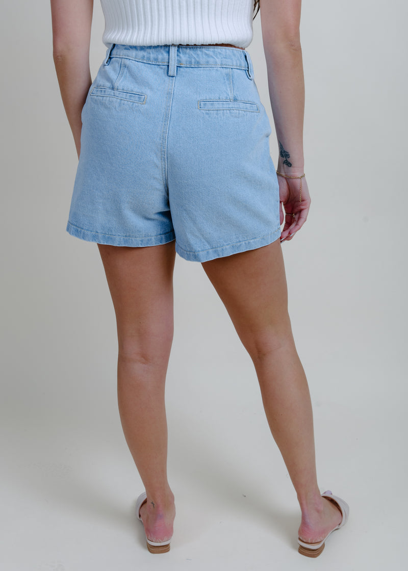 Marty Pleated Denim Shorts