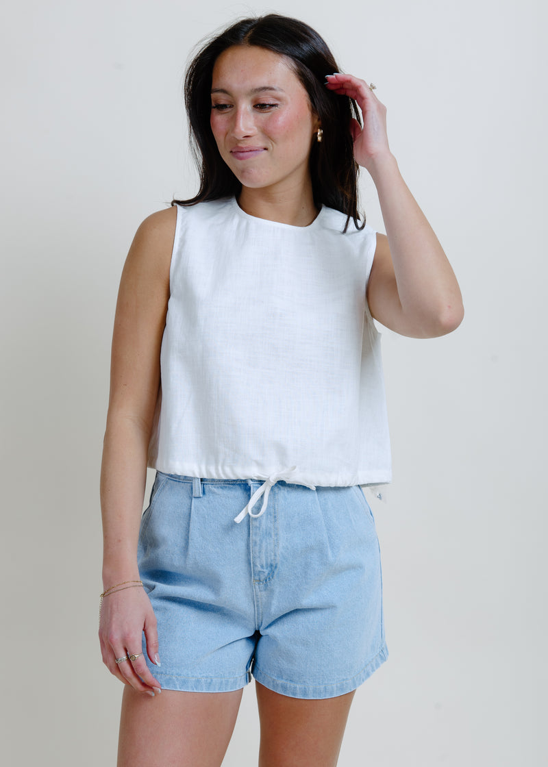 Marty Pleated Denim Shorts
