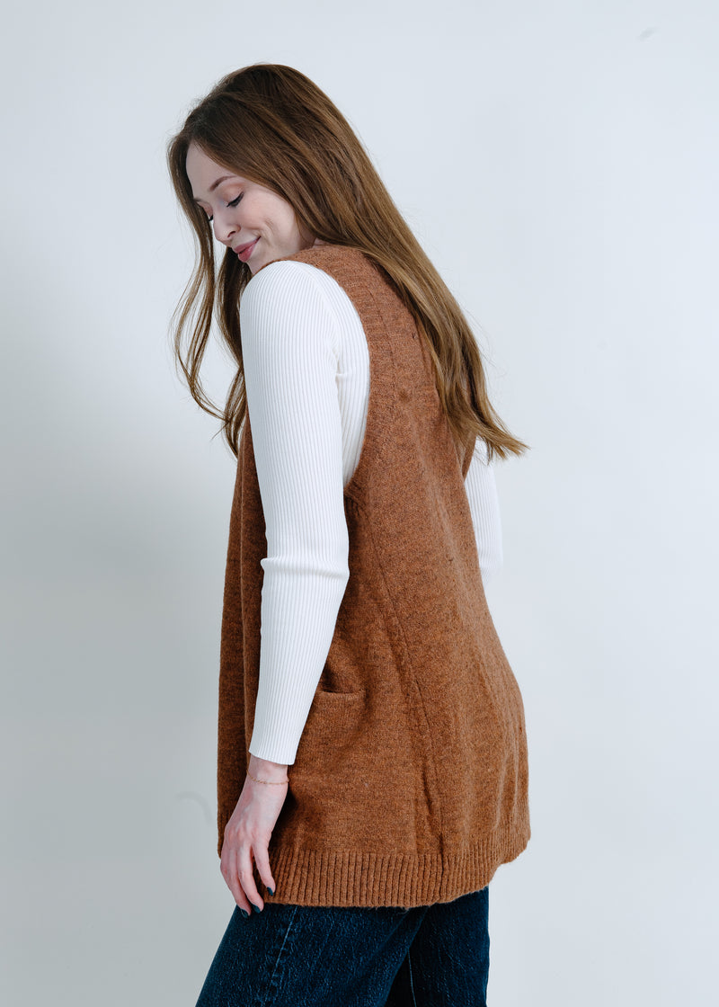 Maryelle Long Sweater Vest - Pecan