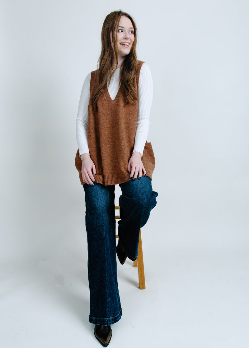 Maryelle Long Sweater Vest - Pecan