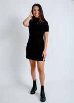 Melina Short Sleeve Knit Dress - Black