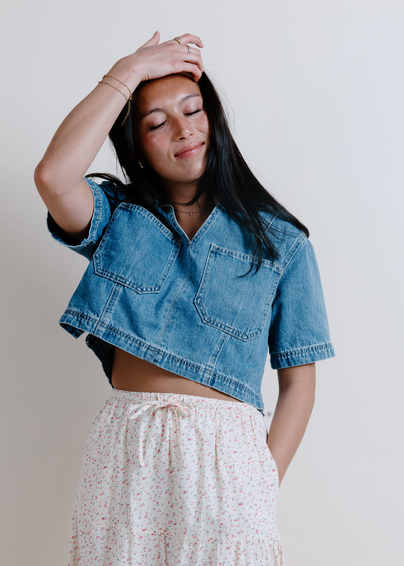 Miley Denim Crop Top