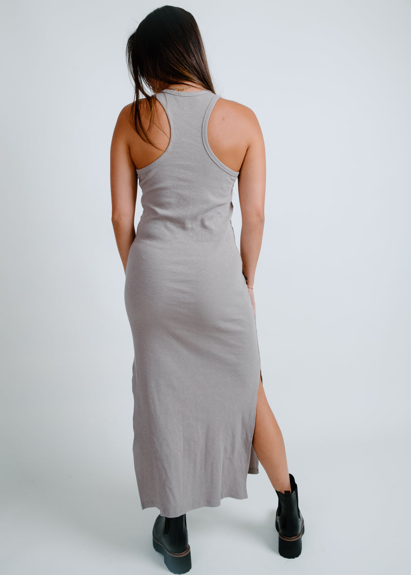 Nolan Ribbed Maxi Dress - Taupe