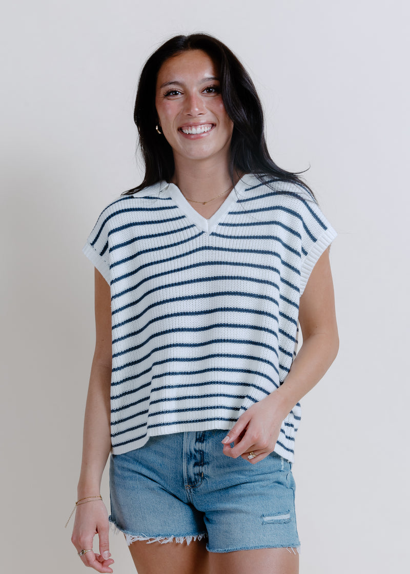 Out On The Water Striped Top