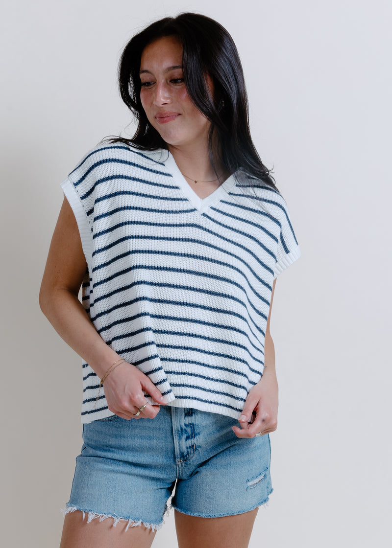 Out On The Water Striped Top