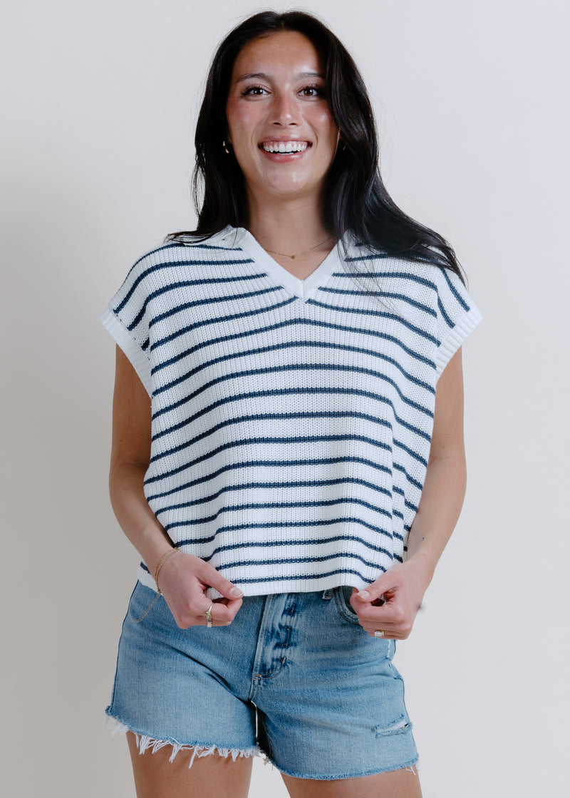 Out On The Water Striped Top