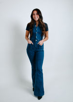 Out West Denim Bell Bottom Jumpsuit