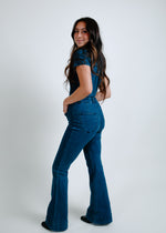 Out West Denim Bell Bottom Jumpsuit