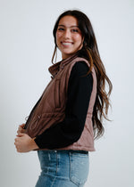 Out and About Quilted Puffer Vest - Toffee