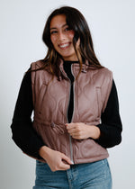 Out and About Quilted Puffer Vest - Toffee