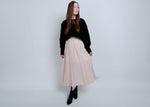 Pop Of Champagne Midi Skirt