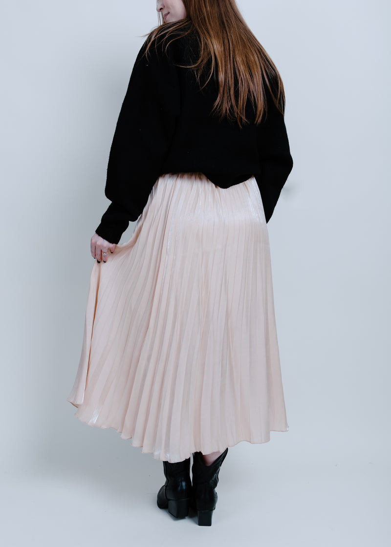 Pop Of Champagne Midi Skirt