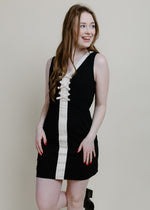 Retro Sleeveless Mini Dress - Black