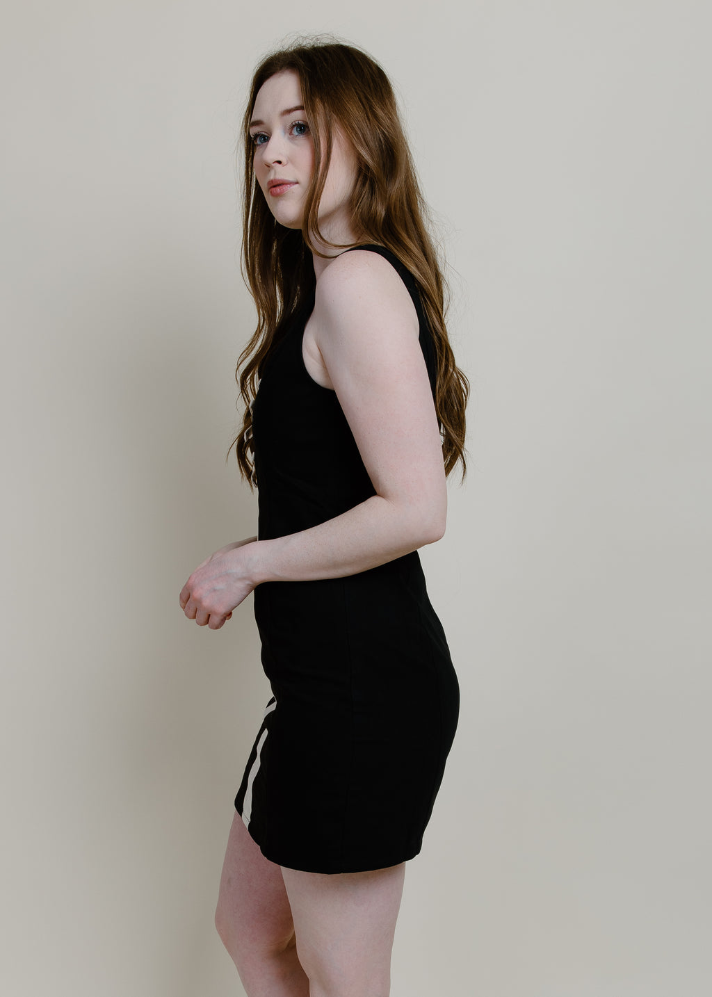 Retro Sleeveless Mini Dress - Black