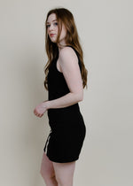 Retro Sleeveless Mini Dress - Black