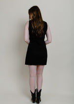 Retro Sleeveless Mini Dress - Black